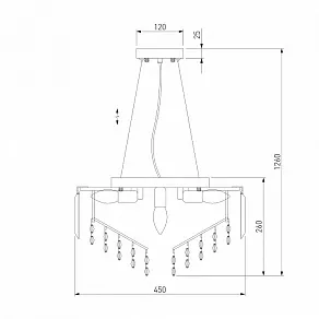 Подвесная люстра Eurosvet Torreta 10121/5 хром/прозрачный хрусталь Strotskis Smart
