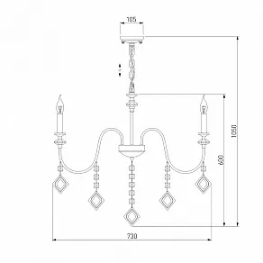 Подвесная люстра Eurosvet Telao 10120/8 хром/дымчатый хрусталь Strotskis Smart