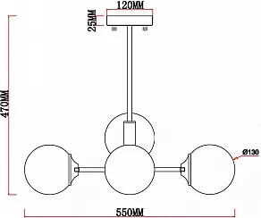 Люстра на штанге MyFar Camilla MR1881-4C