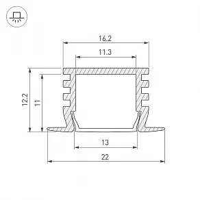 Профиль встраиваемый Arlight PDS-F-2000 ANOD 012083