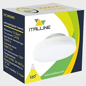 Лампа светодиодная Italline  GX53 12Вт 3000K HZ 800811
