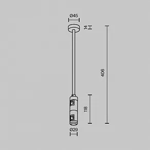 Основание на штанге Maytoni Accessories for tracks Flarity TRA158С-D1-BS