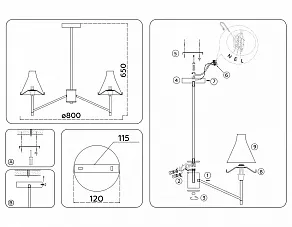 Люстра на штанге Ambrella Light HIGH LIGHT LH57135