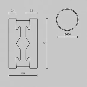 Трек накладной Maytoni Flarity TRX154-R-D650-PT