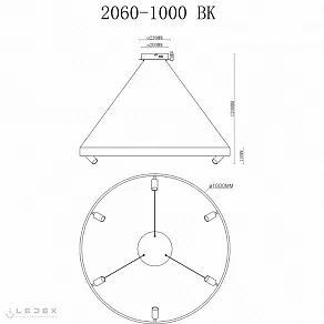 Подвесная люстра iLedex Vision 2060-D1000 BK