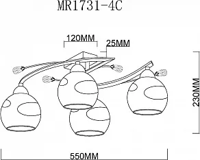 Потолочная люстра MyFar Stella MR1731-4C