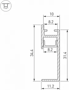 Профиль для плинтусов Arlight ARH-PLINTUS 043605