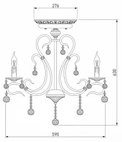 Люстра на штанге Eurosvet Ernin 12505/6 античная бронза Strotskis