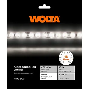 Лента светодиодная Wolta  WLS2835-18W/4000/24H180-01