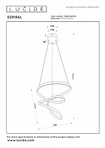 Подвесной светильник Lucide Espiral 78403/40/30