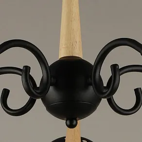 Люстра на штанге Reluce 04886 04886-0.3-05 BK+WOOD