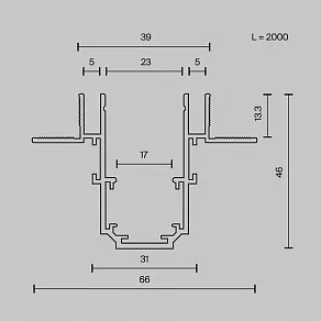 Трек встраиваемый Maytoni Busbar trunkings Exility TRX034LS-222B