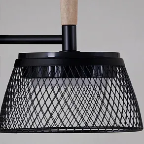 Люстра на штанге Reluce  09837-0.3-05 BK+WOOD