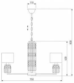 Подвесная люстра Eurosvet Zaffiro 10099/8 хром/прозрачный хрусталь Strotskis (новый абажур)