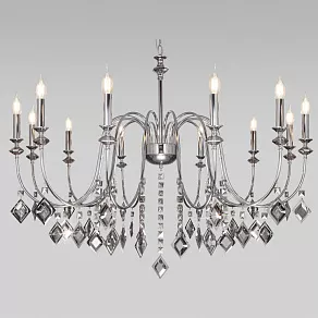 Подвесная люстра Eurosvet Telao 10120/12 хром/дымчатый хрусталь Strotskis Smart (10110/12)