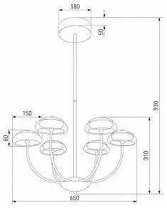 Люстра на штанге Eurosvet Fungo 50388 LED черный