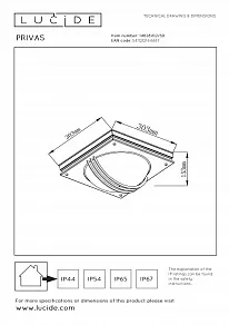 Накладной светильник Lucide Privas 14828/02/30