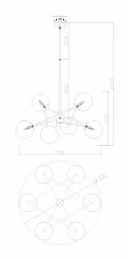 Люстра на штанге Freya Bumble FR5144PL-06TR