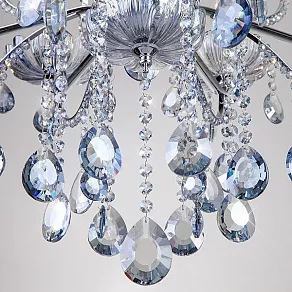 Подвесная люстра Eurosvet Darfina 3015/12 хром/лазурный хрусталь Strotskis