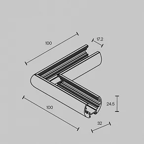 Соединитель угловой L-образный для треков накладных Maytoni Accessories for tracks Exility TRAM034CL-R-41B