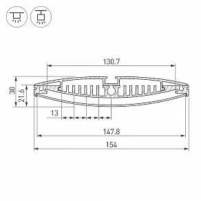 Профиль универсальный Arlight MULTI A-2000 ANOD 014537