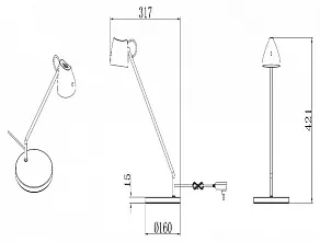 Настольная лампа офисная Lucide Milne 2767/12/31