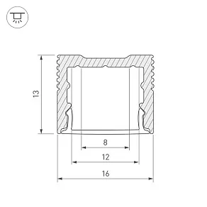 Профиль накладной Arlight SL-SLIM-H13M-2000ANOD 023718