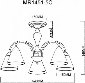 Люстра на штанге MyFar Anna MR1451-5C