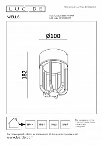 Накладной светильник Lucide Wells 33807/08/97