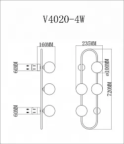 Накладной светильник Moderli Krona V4020-4W