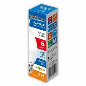 Лампа светодиодная Volpe OPTIMA DIM E14 6Вт 4000K UL-00009224