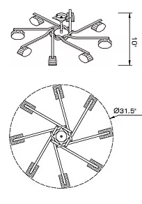 Люстра на штанге Mantra Alfa 0411
