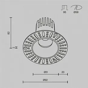 Встраиваемый светильник Maytoni Dip DL119-10W-2.7K-TRS-B