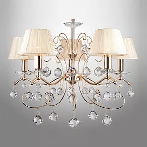 Подвесная люстра Eurosvet Эстель 10058/5 золото/прозрачный хрусталь Strotskis