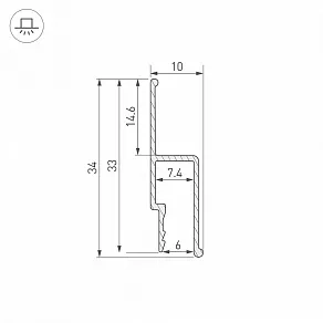 Профиль для установки натяжных потолков Arlight STRETCH 039472