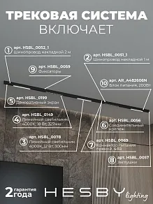 Комплект трековый Hesby Lighting ElDeko HSBL_kompl_E008_NI3B4K