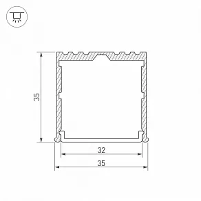 Профиль накладной Arlight ARH-POWER-W35-2000 ANOD 016138