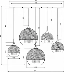 Подвесной светильник Maytoni Fermi P140-PL-170-5-G