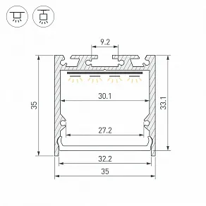 Профиль накладной Arlight SL-LINE 061363