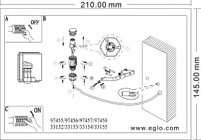 Светильник на штанге Eglo ПРОМО Faedo 3 97456