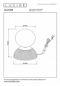 Настольная лампа декоративная Lucide GLITZER 0527/01/08