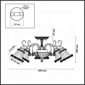 Люстра на штанге Odeon Light Salmora 2894/5C