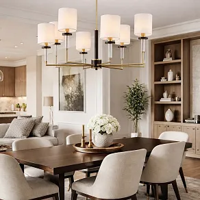 Люстра на штанге ST-Luce BLACK+BRASS SL1404.303.08
