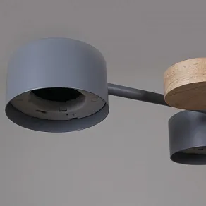 Люстра на штанге Reluce  03758-0.3-10 GREY+WOOD GX53