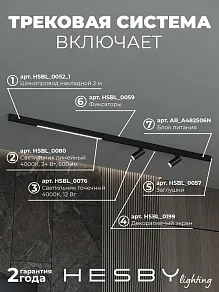 Комплект трековый Hesby Lighting ElDeko HSBL_kompl_E005_NI2B4K