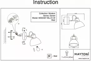 Бра Maytoni Daniel MOD407-WL-01-W