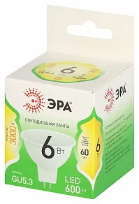 Лампа светодиодная Эра Green Line GU5.3 6Вт 3000K LED MR16-6W-830-GU5.3 GL