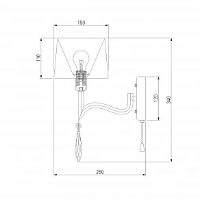 Бра Eurosvet Madera 10093/1 хром/прозрачный хрусталь Strotskis