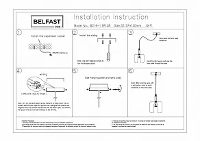 Подвесной светильник Belfast Pansy 6214-1 BR GR
