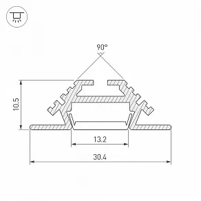 Профиль встраиваемый угловой внутренний Arlight PHS-V-2000 ANOD 013212